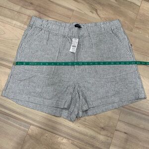 J. Crew Black and White Striped Women's Linen Shorts